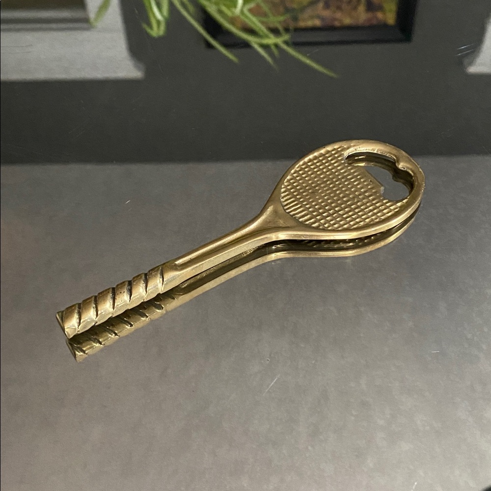 Vintage Brass Tennis Racket Bottle Opener